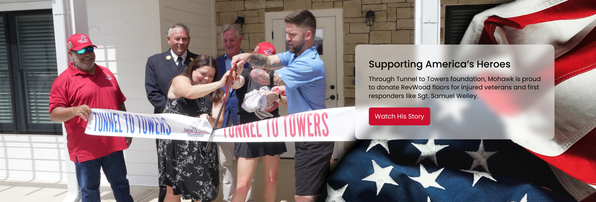 RevWood Tunnel to Towers - Mohawk is proud to donate RevWood Floors for injured veterans and first responders like Sgt Samuel Welley